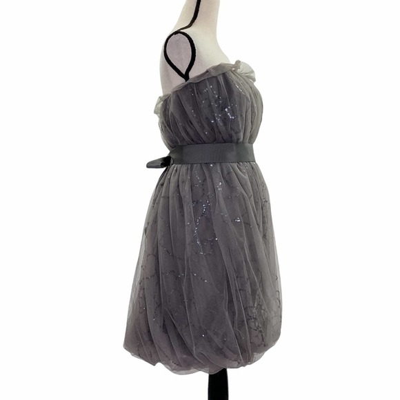 TULLE Dress with Sequin Applique and Bubble Hem - Picture 6 of 12